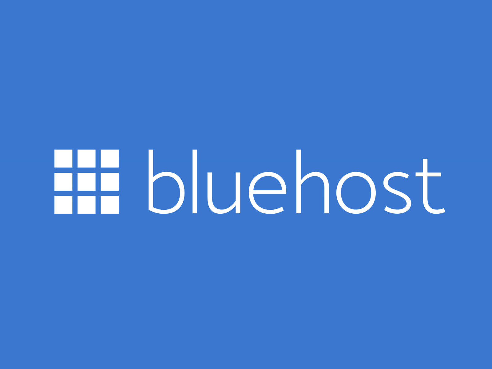Bluehost brand logo white on blue 1600 px by 1200 px