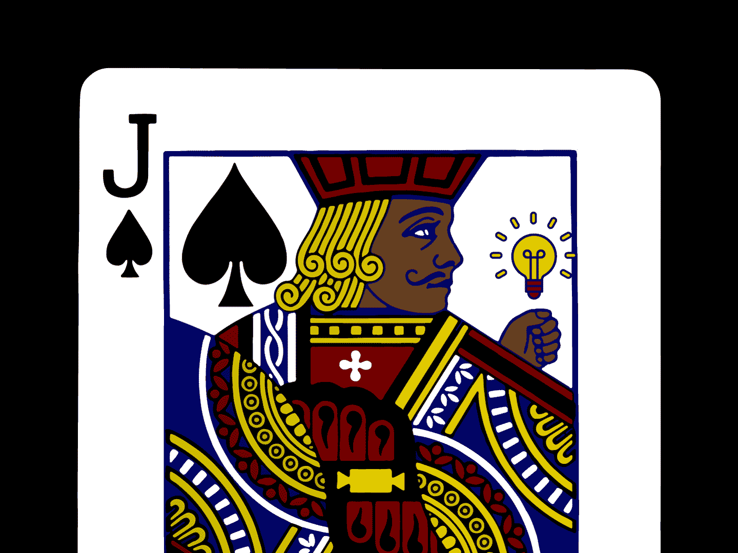 Black Jack of Spades Light Bulb Idea graphic edited by Michael Wright