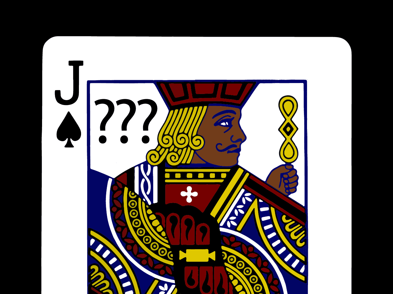 Question Marks Black Jack of Spades