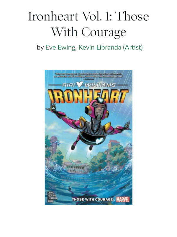 Ironheart Volume 1: Those with Courage comic book cover 